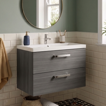Delphi Modulo 800mm 2-Drawer Wall Hung Vanity Unit (inc Basin) | Product Image