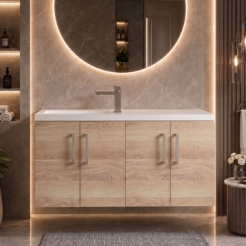 Delphi Modulo Slimline 1000mm 4-Door Wall Hung Vanity Unit (inc Basin) | Product Image