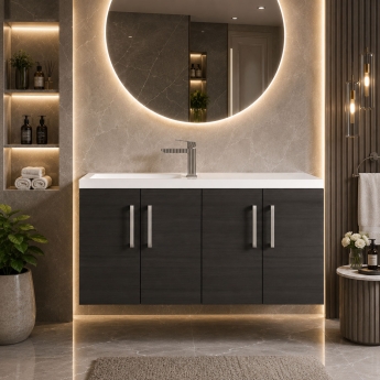 Delphi Modulo Slimline 1000mm 4-Door Wall Hung Vanity Unit (inc Basin) | Product Image