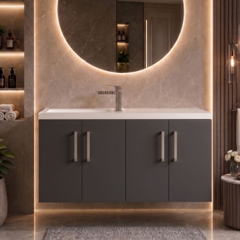Delphi Modulo Slimline 1000mm 4-Door Wall Hung Vanity Unit (inc Basin) | Product Image
