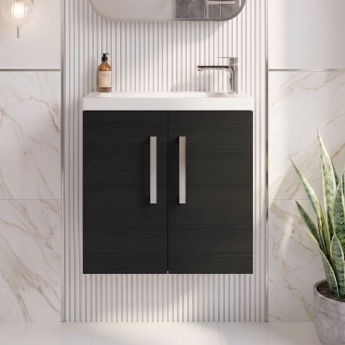 Delphi Modulo Slimline 500mm 2-Door Wall Hung Vanity Unit (inc Basin) | Product Image