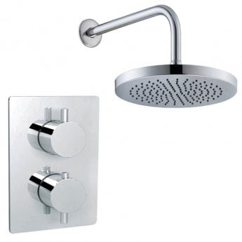 Delphi Moor Thermostatic Dual Concealed Mixer Shower with Fixed Shower Head - Chrome