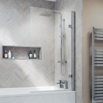 Delphi Muse Chrome Square Top Bath Screen 1520mm x 830mm - 8mm Glass | Product Image