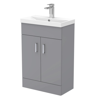 Delphi Nebula Compact 550mm 2-Door Floor Standing Vanity Unit with Basin | Product Image