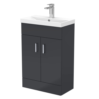 Delphi Nebula Compact 550mm 2-Door Floor Standing Vanity Unit with Basin | Product Image