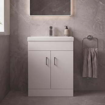 Delphi Nebula Compact 550mm 2-Door Floor Standing Vanity Unit with Basin | Product Image
