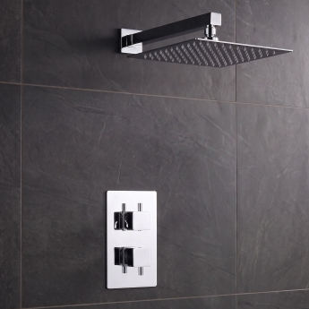 Delphi Nectar Chrome Dual Concealed Shower Set with Fixed Head | Product Image