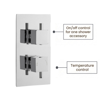 Delphi Nectar Chrome Dual Concealed Shower Set with Fixed Head | Product Image