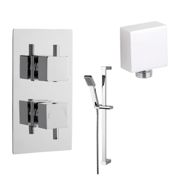 Delphi Nectar Chrome Dual Concealed Shower Set with Slide Rail Kit | Product Image