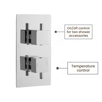 Delphi Nectar Chrome Dual Concealed Shower Set with Fixed Head and Slide Rail Kit | Product Image