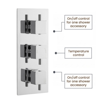 Delphi Nectar Chrome Triple Concealed Shower Set with Fixed Head and Slide Rail Kit | Product Image