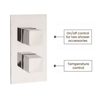 Delphi Nexus Chrome Dual Concealed Shower Set with Large Drencher Head and Slide Rail Kit | Product Image