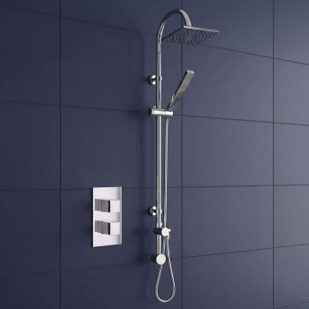 Delphi Nexus Chrome Dual Concealed Shower Set with Premium Riser Kit | Product Image