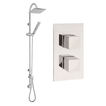 Delphi Nexus Chrome Dual Concealed Shower Set with Premium Riser Kit | Product Image