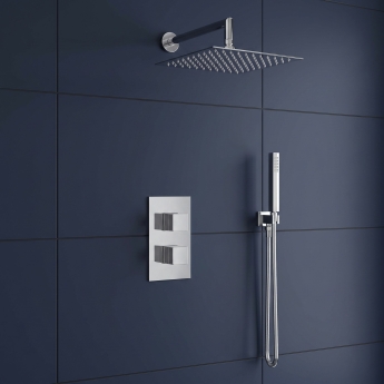Delphi Nexus Chrome Dual Concealed Shower Set with Large Drencher Head and Handset | Product Image