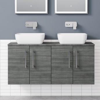 Delphi Nordic 1200mm 4-Door Wall Hung Countertop Vanity Unit | Product Image