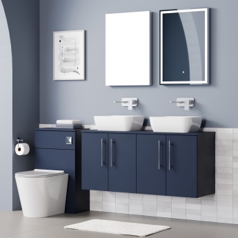 Delphi Nordic Midnight Blue 1200mm 4-Door Wall Hung Countertop Vanity Unit | Product Image