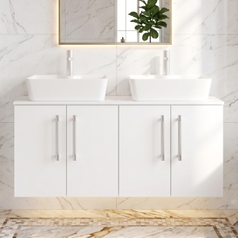 Delphi Nordic 1200mm 4-Door Wall Hung Countertop Vanity Unit | Product Image