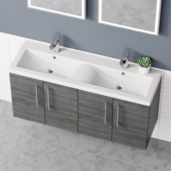 Delphi Nordic 1200mm 4-Door Wall Hung Vanity Unit (inc Basin) | Product Image