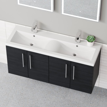 Delphi Nordic 1200mm 4-Door Wall Hung Vanity Unit (inc Basin) | Product Image