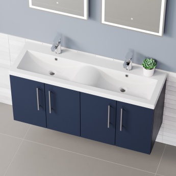 Delphi Nordic 1200mm 4-Door Wall Hung Vanity Unit (inc Basin) | Product Image