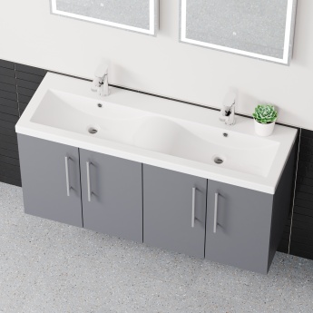 Delphi Nordic 1200mm 4-Door Wall Hung Vanity Unit (inc Basin) | Product Image