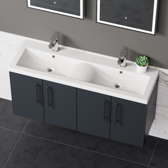 Delphi Nordic 1200mm 4-Door Wall Hung Vanity Unit (inc Basin) | Product Image