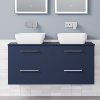 Delphi Nordic Midnight Blue 1200mm 4-Drawer Wall Hung Countertop Vanity Unit | Product Image