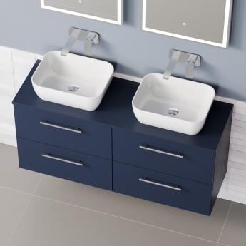 Delphi Nordic Midnight Blue 1200mm 4-Drawer Wall Hung Countertop Vanity Unit | Product Image