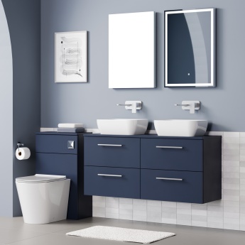 Delphi Nordic Midnight Blue 1200mm 4-Drawer Wall Hung Countertop Vanity Unit | Product Image