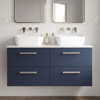 Delphi Nordic Midnight Blue 1200mm 4-Drawer Wall Hung Countertop Vanity Unit | Product Image