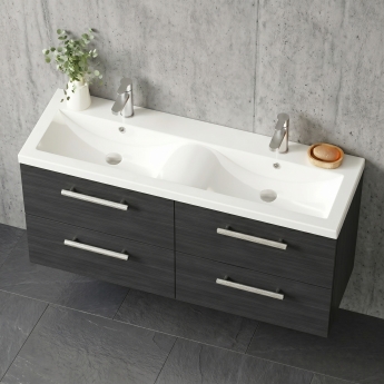 Delphi Nordic 1200mm 4-Drawer Wall Hung Vanity Unit (inc Basin) | Product Image