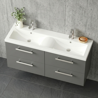Delphi Nordic 1200mm 4-Drawer Wall Hung Vanity Unit (inc Basin) | Product Image