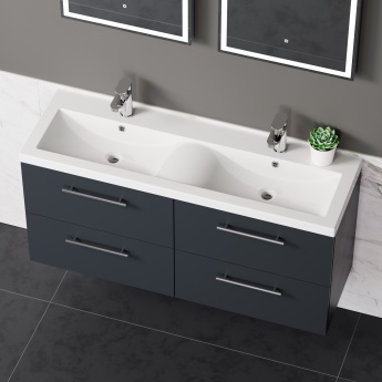 Delphi Nordic 1200mm 4-Drawer Wall Hung Vanity Unit (inc Basin) | Product Image
