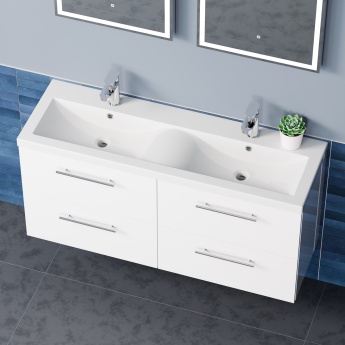 Delphi Nordic 1200mm 4-Drawer Wall Hung Vanity Unit (inc Basin) | Product Image