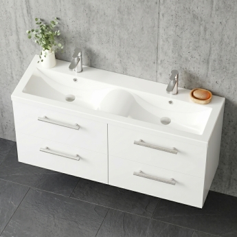 Delphi Nordic 1200mm 4-Drawer Wall Hung Vanity Unit (inc Basin) | Product Image