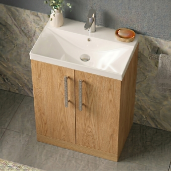 Delphi Nordic 500mm 2-Door Floor Standing Vanity Unit (inc Basin) | Product Image