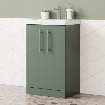 Delphi Nordic 500mm 2-Door Floor Standing Vanity Unit (inc Basin) | Product Image