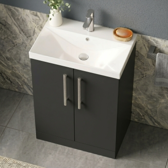 Delphi Nordic 500mm 2-Door Floor Standing Vanity Unit (inc Basin) | Product Image