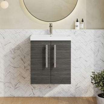 Delphi Nordic 500mm 2-Door Wall Hung Vanity Unit (inc Basin) | Product Image