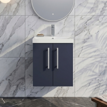 Delphi Nordic 500mm 2-Door Wall Hung Vanity Unit (inc Basin) | Product Image