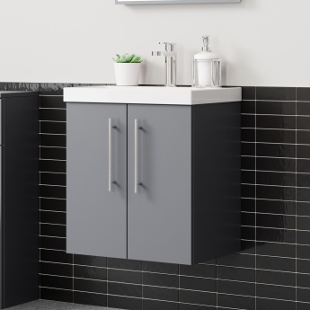 Delphi Nordic 500mm 2-Door Wall Hung Vanity Unit (inc Basin) | Product Image