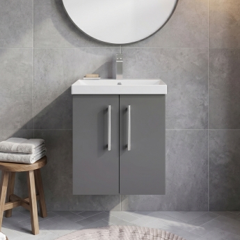 Delphi Nordic 500mm 2-Door Wall Hung Vanity Unit (inc Basin) | Product Image