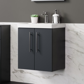 Delphi Nordic 500mm 2-Door Wall Hung Vanity Unit (inc Basin) | Product Image