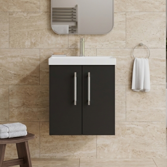 Delphi Nordic 500mm 2-Door Wall Hung Vanity Unit (inc Basin) | Product Image