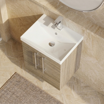 Delphi Nordic 500mm 2-Door Wall Hung Vanity Unit (inc Basin) | Product Image