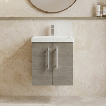 Delphi Nordic 500mm 2-Door Wall Hung Vanity Unit (inc Basin) | Product Image