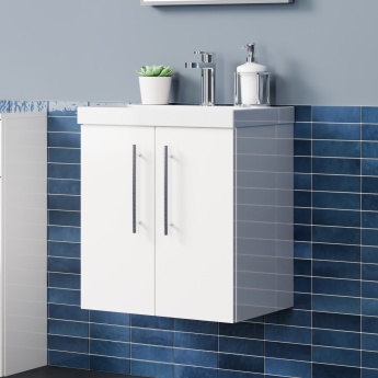 Delphi Nordic 500mm 2-Door Wall Hung Vanity Unit (inc Basin) | Product Image