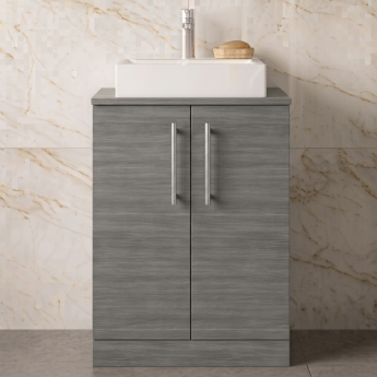 Delphi Nordic 600mm 2-Door Floor Standing Countertop Vanity Unit | Product Image