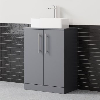 Delphi Nordic 600mm 2-Door Floor Standing Countertop Vanity Unit | Product Image